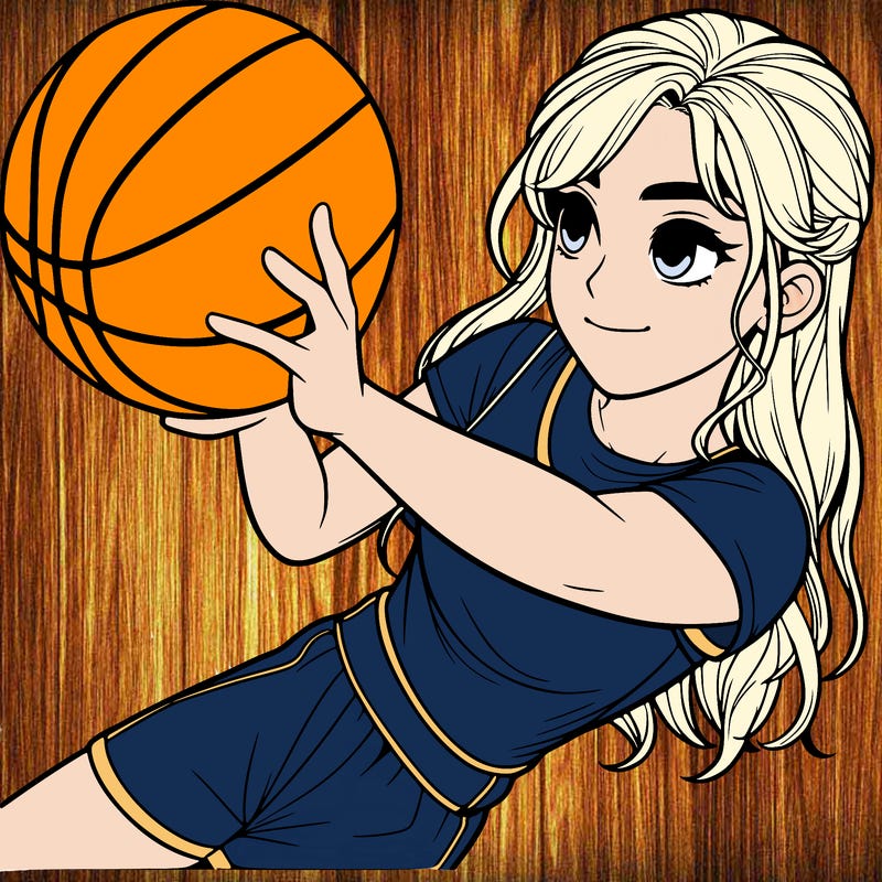 realistic girl playing basketball