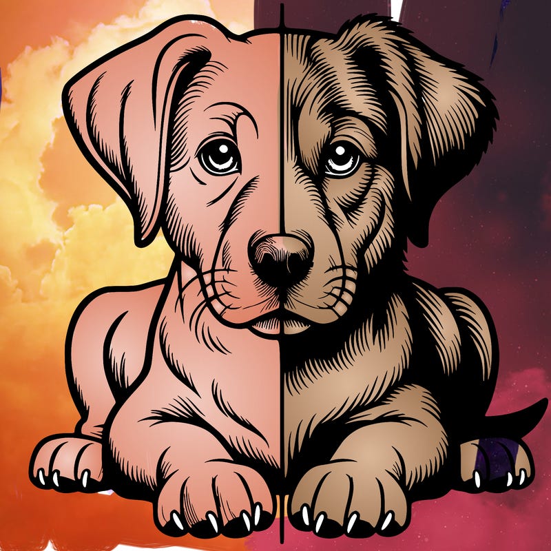 realistic dog split picture