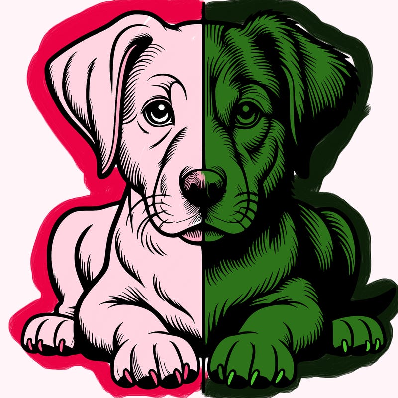 realistic dog split picture