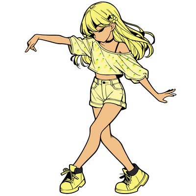 realistic girl danceing