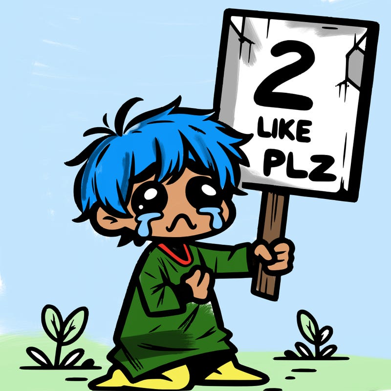 small poor toddler crying with sign that says 2 like plz