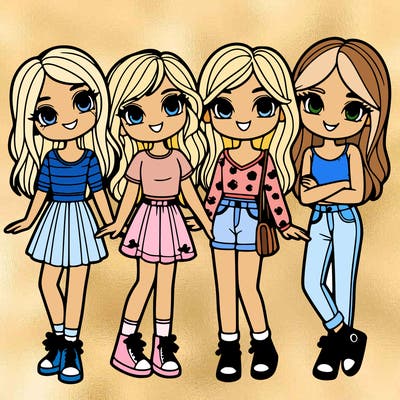 friend group of four girls