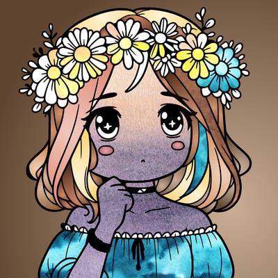 girl with flowers crown