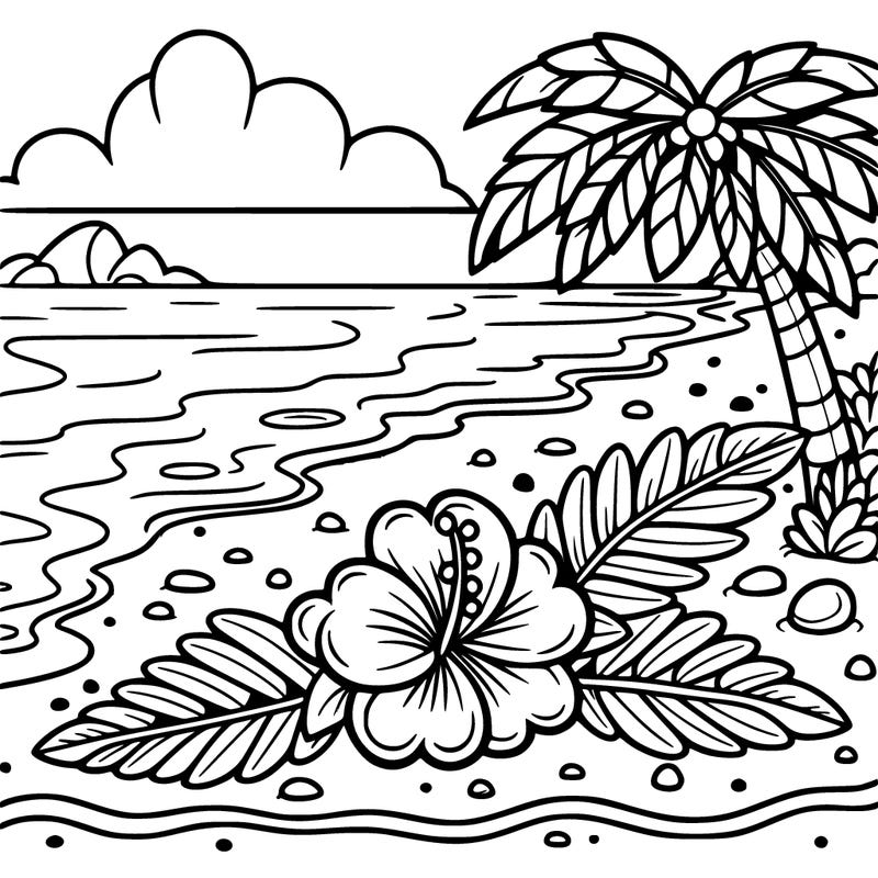 hawaiian flower on a beach