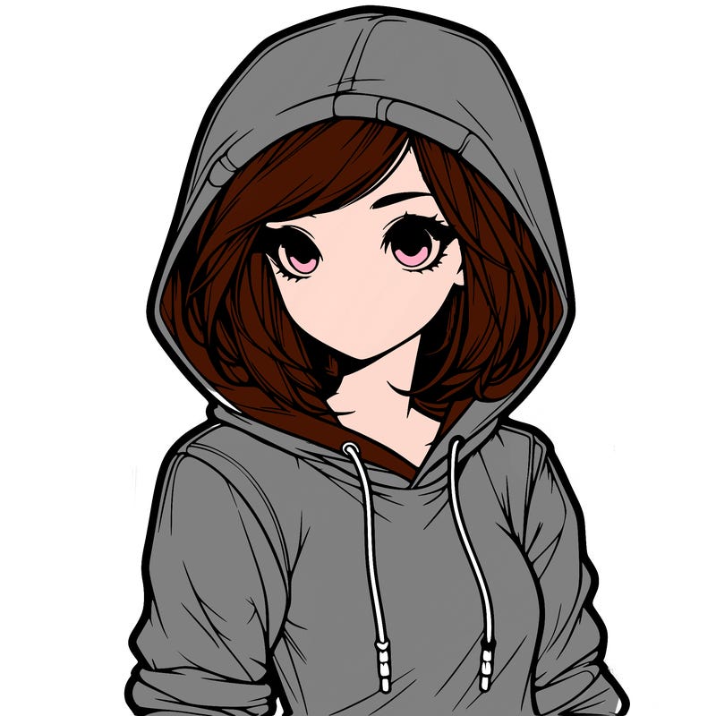 realistic girl with hoodie