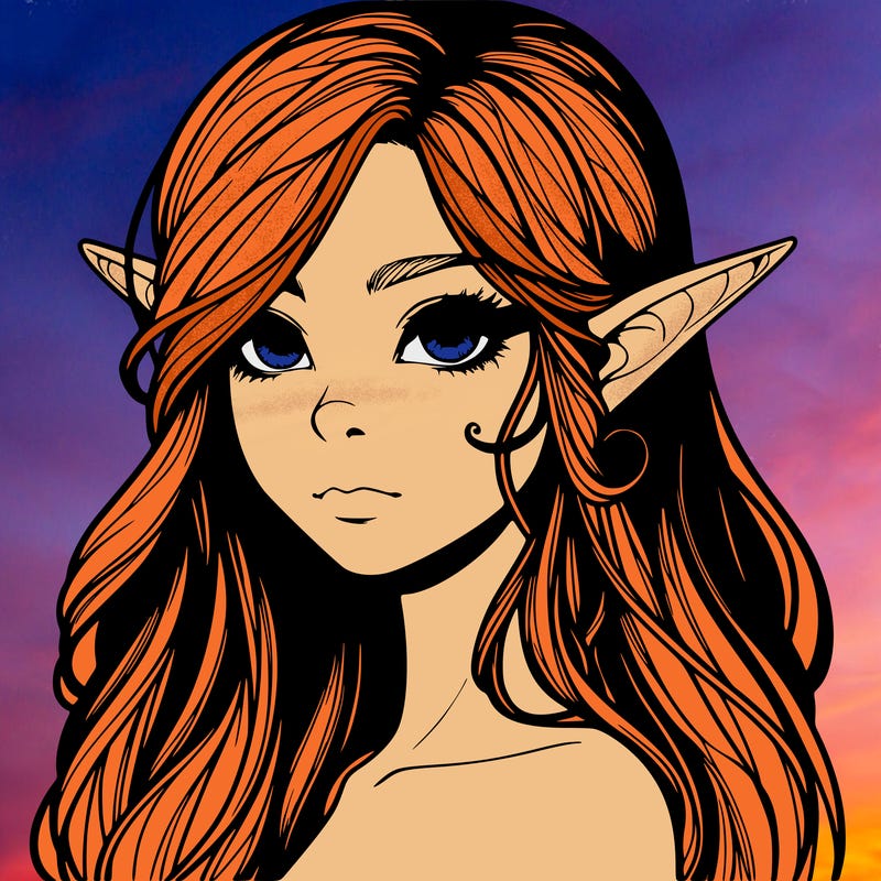 elf girl realistic dark fantasy