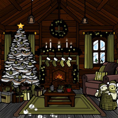 christmas house interior