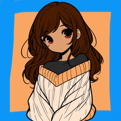 shy pretty girl wearing a sweater that is falling off one shoulder portrait