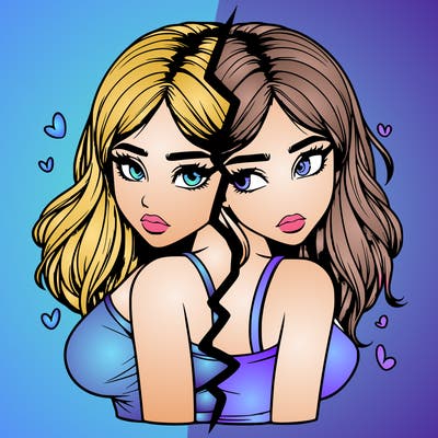 realistic girl split