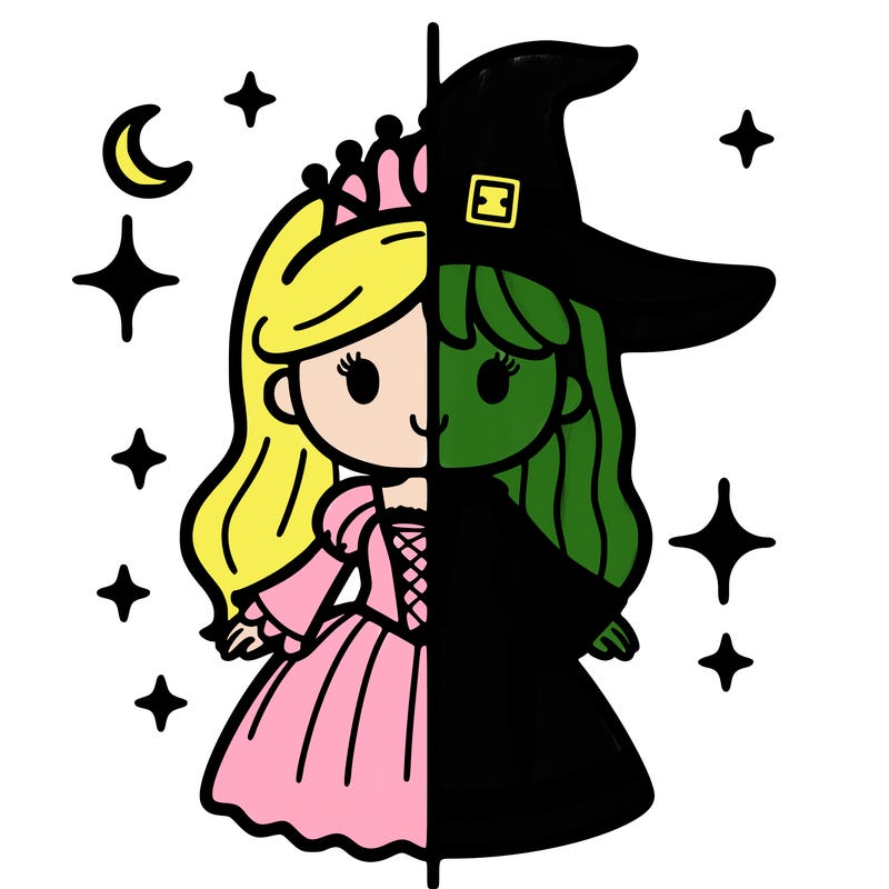 split princess and witch