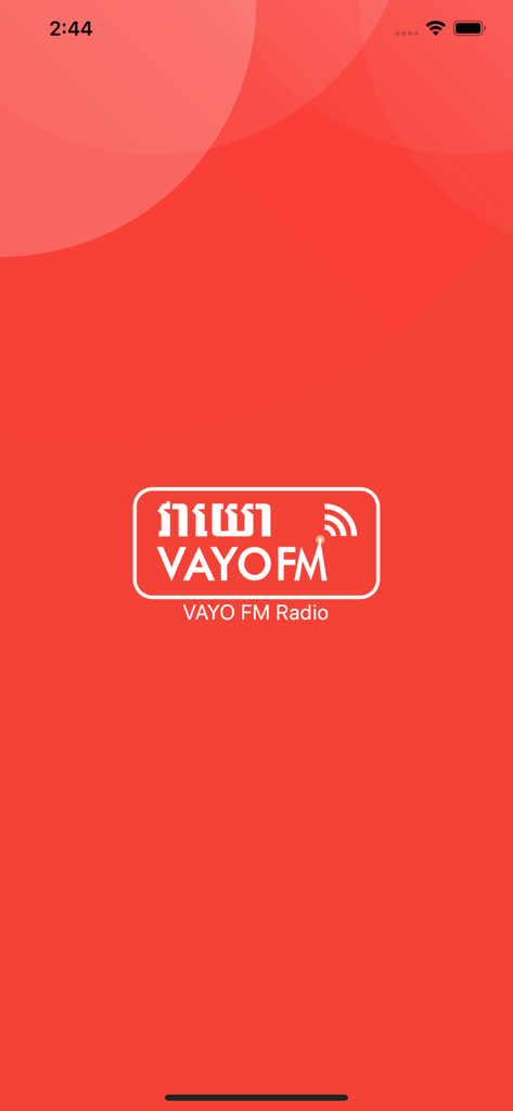 VAYO FM Radio splash screen