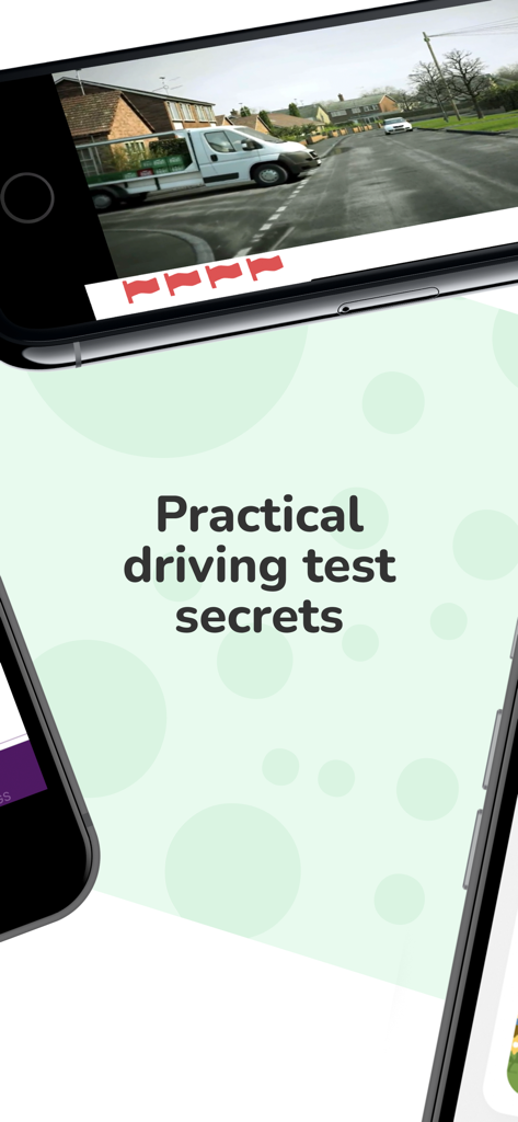 Driving Theory by James May - Smartphone screen displaying practical driving test secrets for the UK theory test by James May