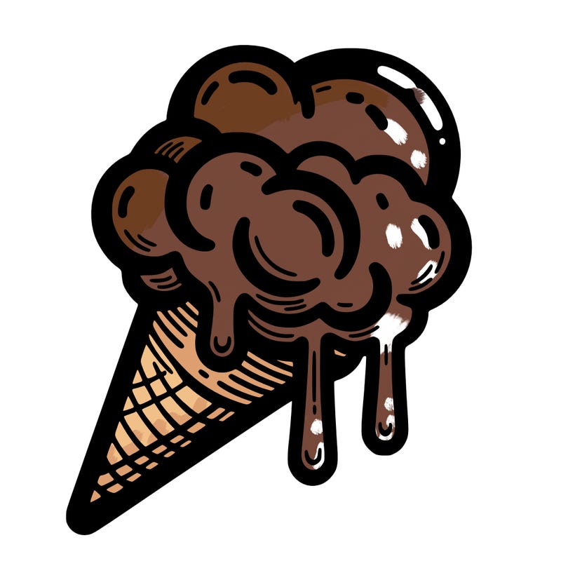 bubblegum icecream on a cone and dripping slightly