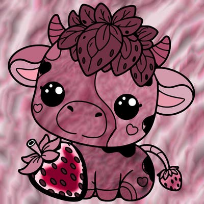 cute strawberry cow