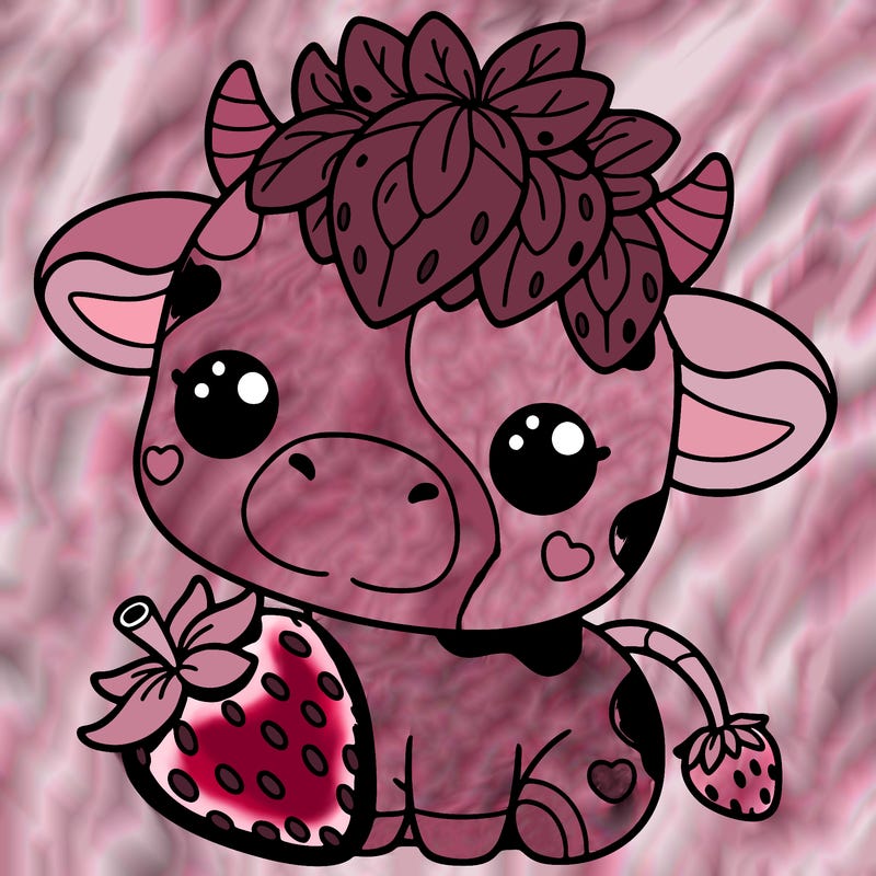 cute strawberry cow