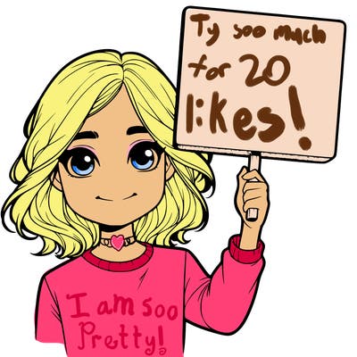 realistic girl holding up a sign