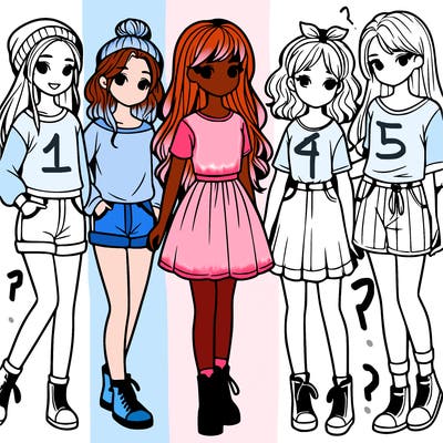 a group of five girls