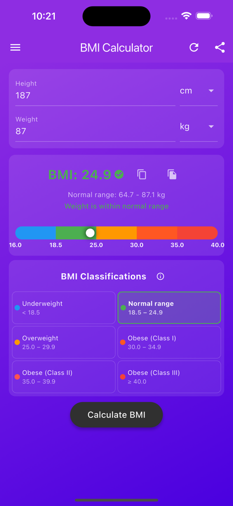 BMI Calculator Pro+ - Health & Fitness App | MWM