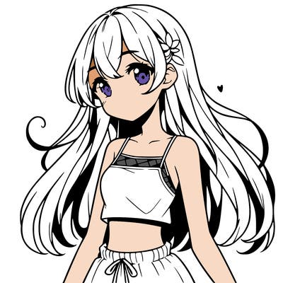 cute anime girl wearing crop top