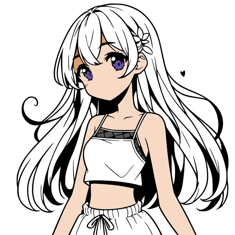 cute anime girl wearing crop top