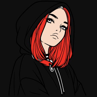 a realistic girl in a hoodie