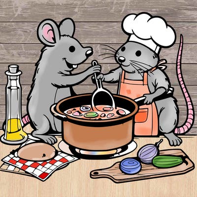 a rat cooking ratatouille