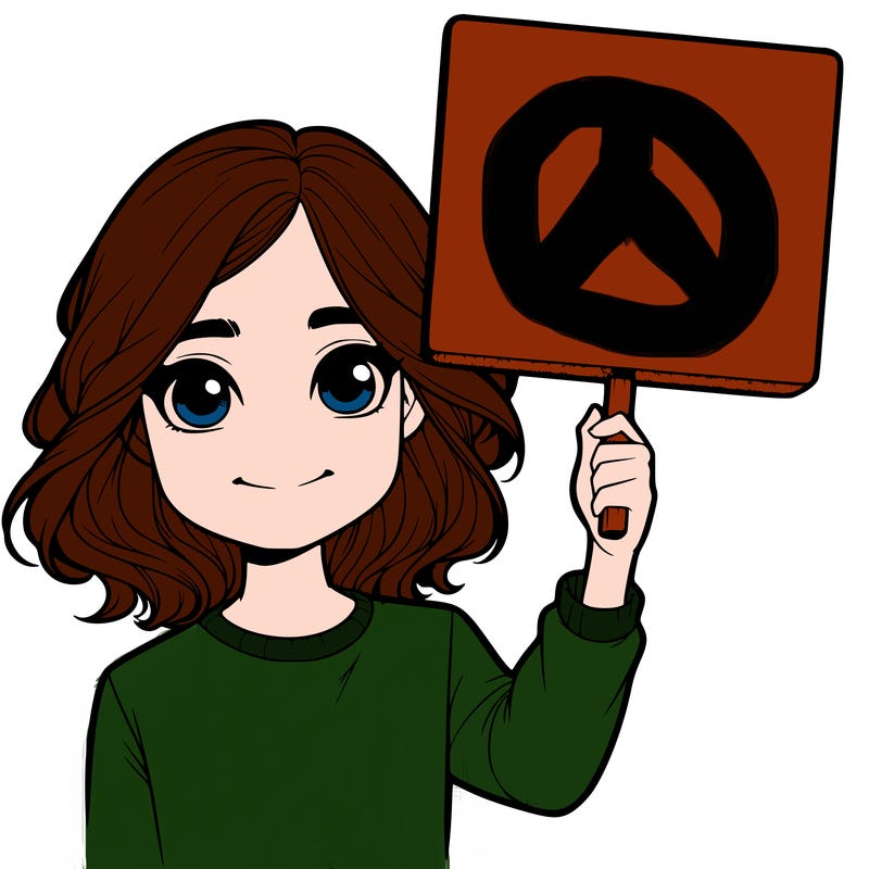 realistic girl holding up a sign