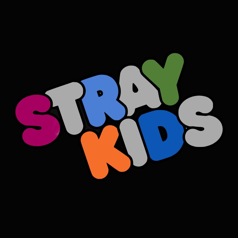 bubble letters saying stray kids