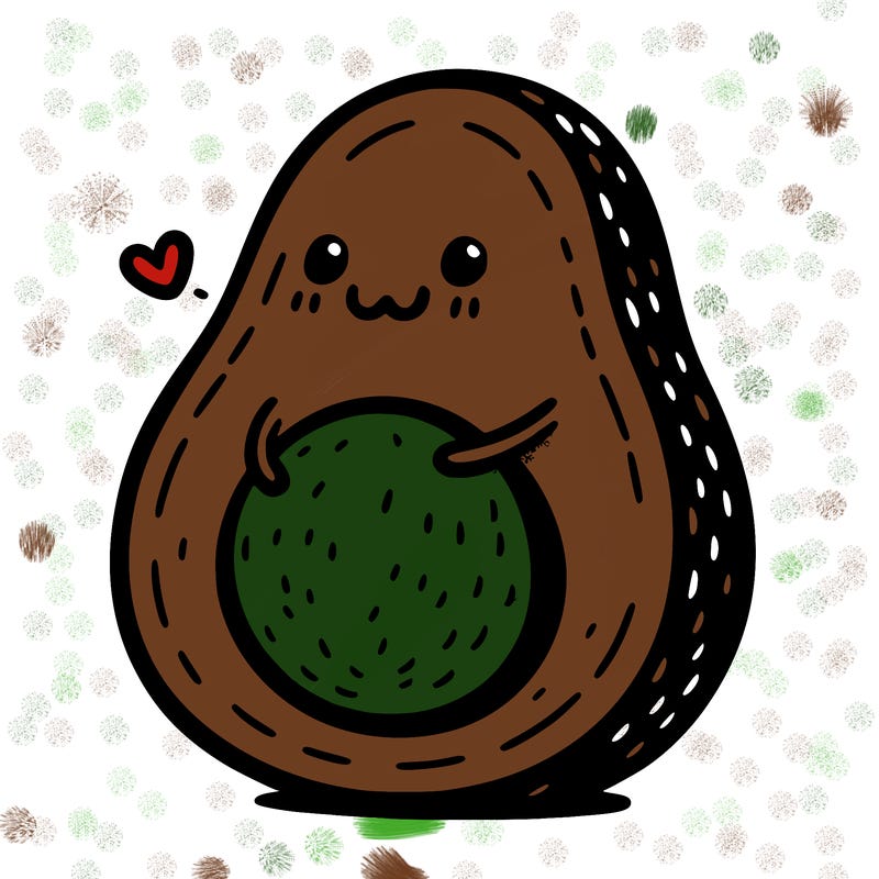 an avocado hugging an avocado