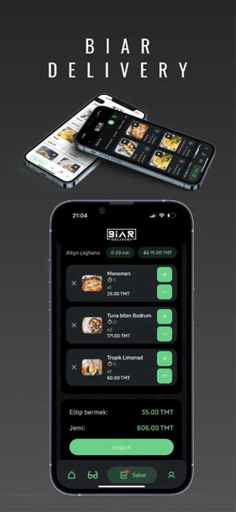 Biar Delivery - Biar Delivery mobile app interface showing food order and checkout screen