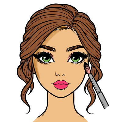 realistic person with makeup