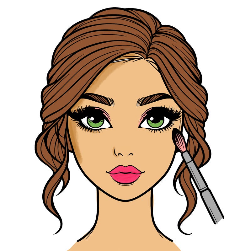 realistic person with makeup