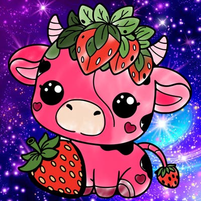 cute strawberry cow