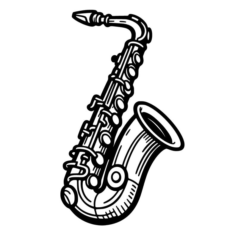 jazz-saxophone out line