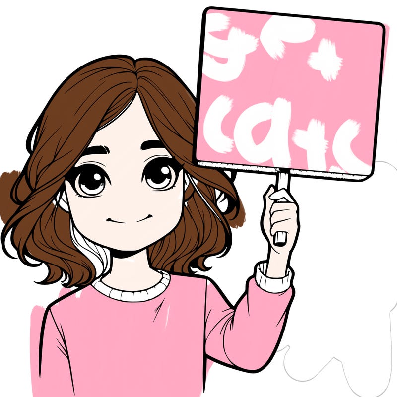 realistic girl holding up a sign