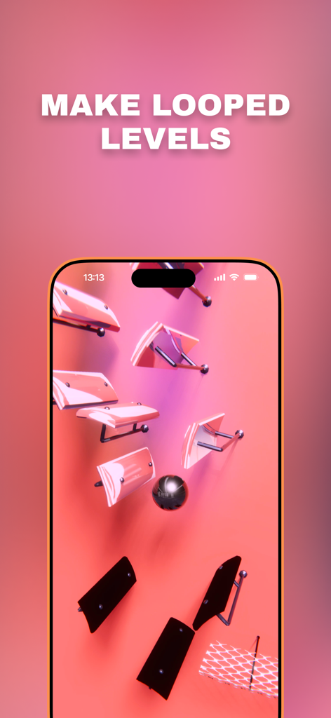 Marble Music – Music Ball Game - Mobile gameplay of Marble Music showing a ball and platforms for looped levels.