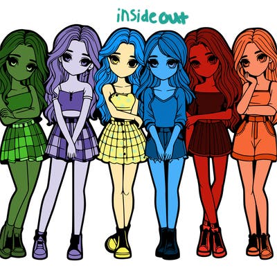 a group of girls realistic