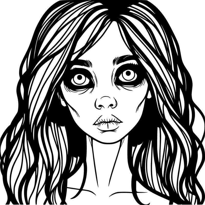 scary beautiful realistic girl