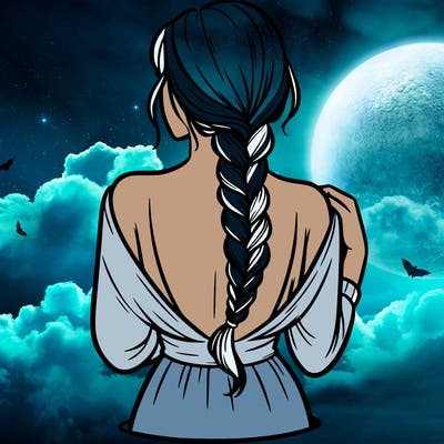 woman turning her back with a braid