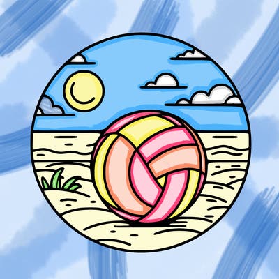 volleyball on a beach