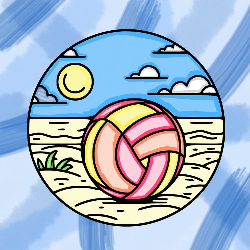 volleyball on a beach