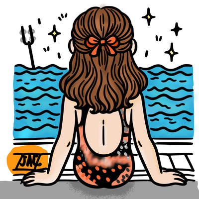back of girl swimmer
