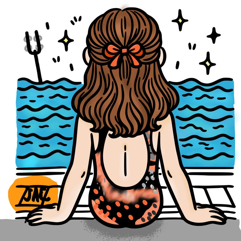 back of girl swimmer