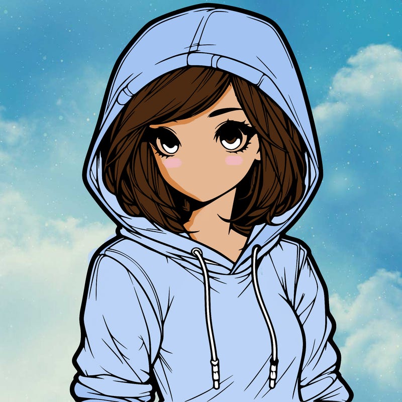 realistic girl with hoodie