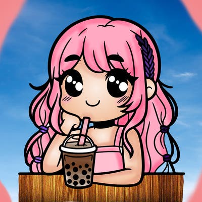girl with boba tea