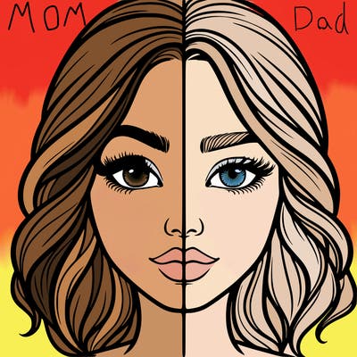 realistic girl split half