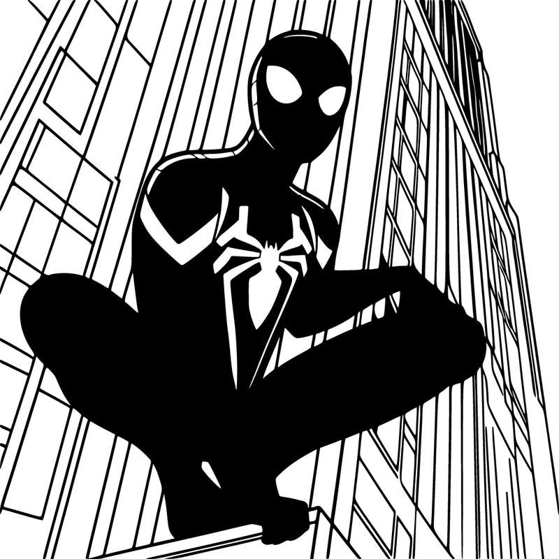 spiderman on the building