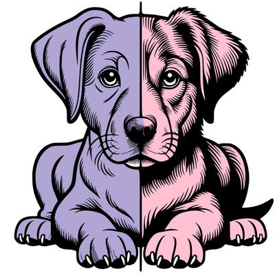 realistic dog split picture