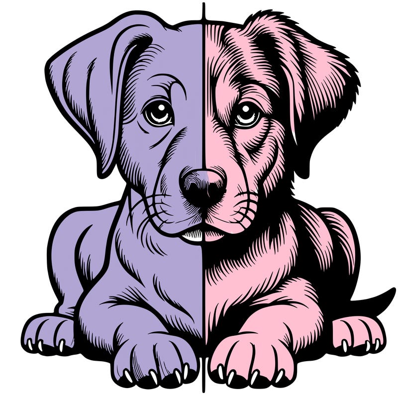 realistic dog split picture