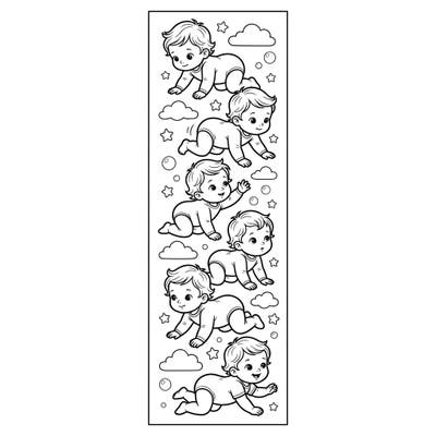 Celebrate the delightful journey of early childhood with this adorable crawling babies bookmark coloring page. Perfect for parents, educators, or anyone who loves the charm of little ones, this printable offers a sweet way to personalize your reading.